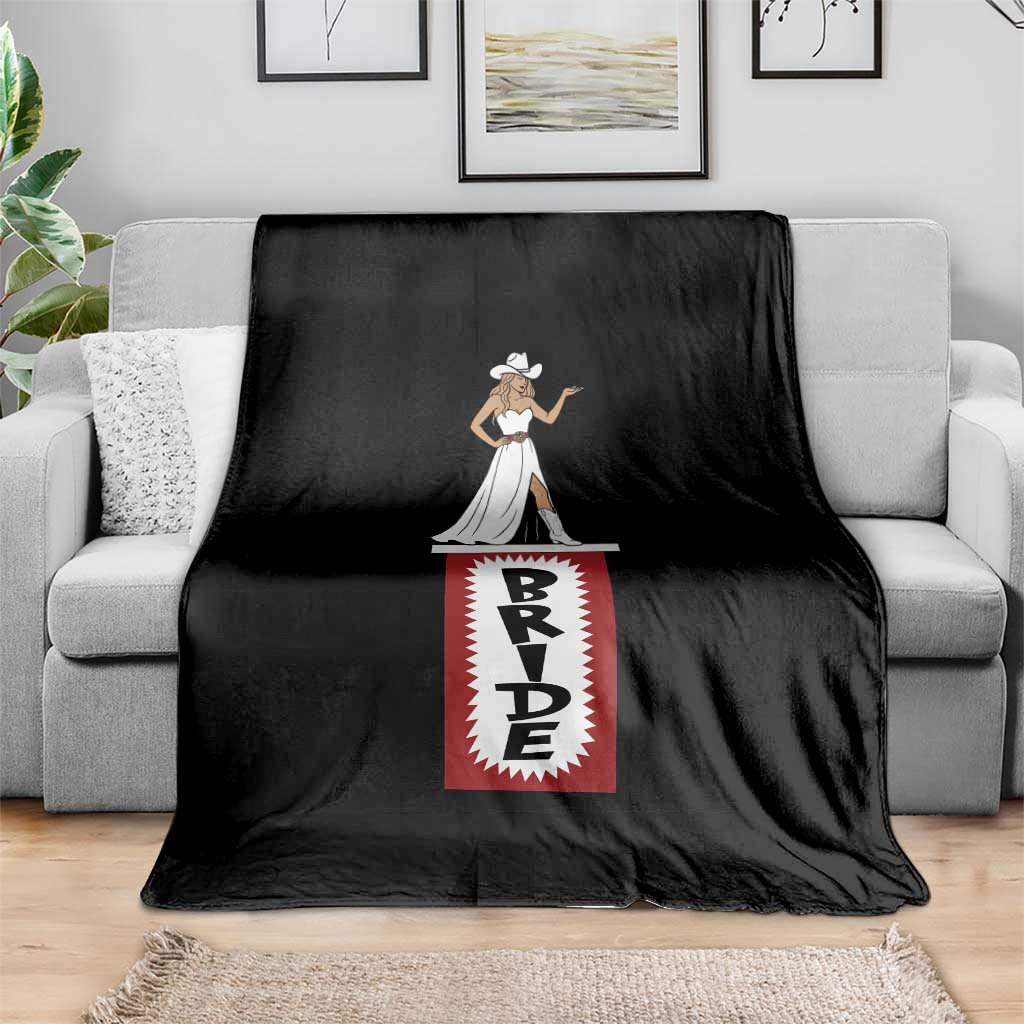 Bride Cowgirl Throw Blanket Western Rodeo Bachelorette Party Wedding - Wonder Print Shop