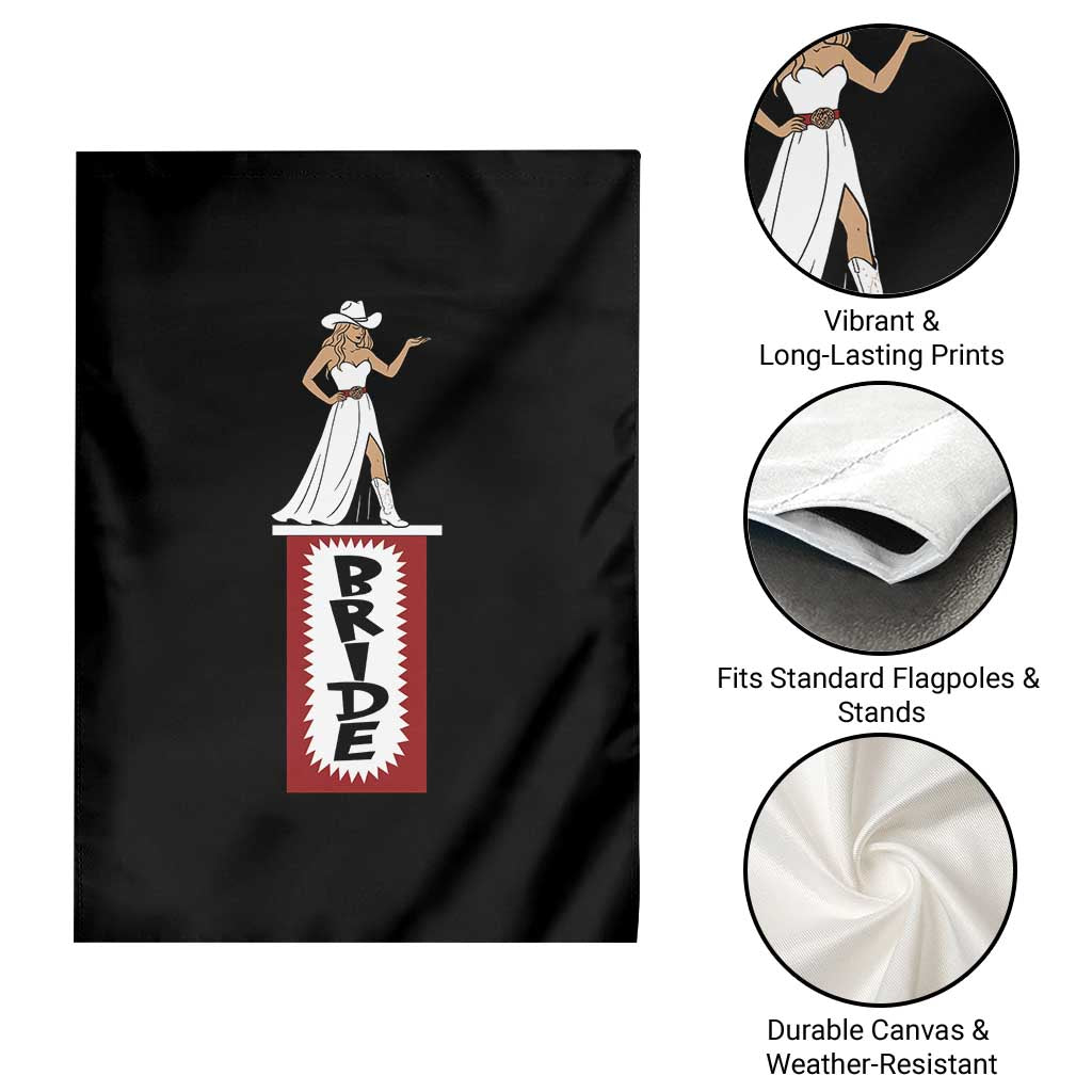 Bride Cowgirl Garden Flag Western Rodeo Bachelorette Party Wedding - Wonder Print Shop