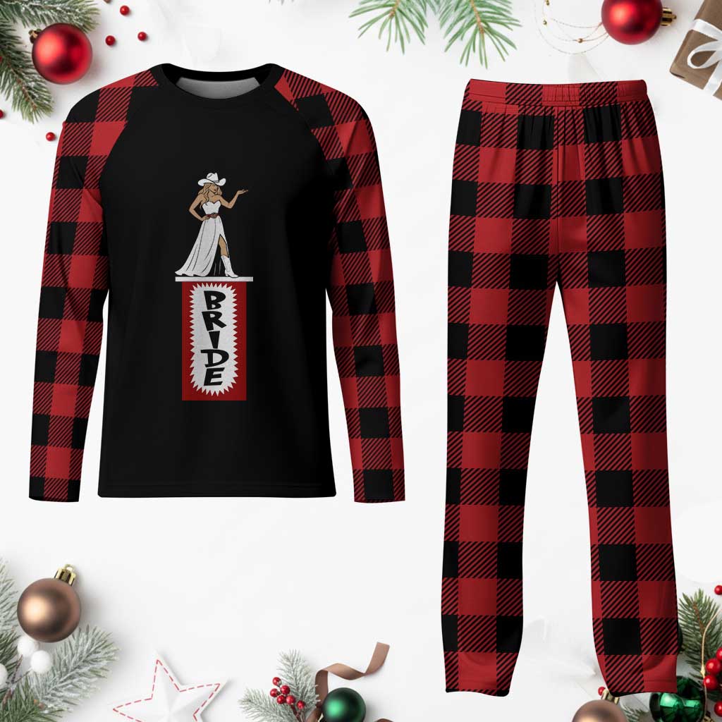 Bride Cowgirl Plaid Pajama Set Western Rodeo Bachelorette Party Wedding - Wonder Print Shop