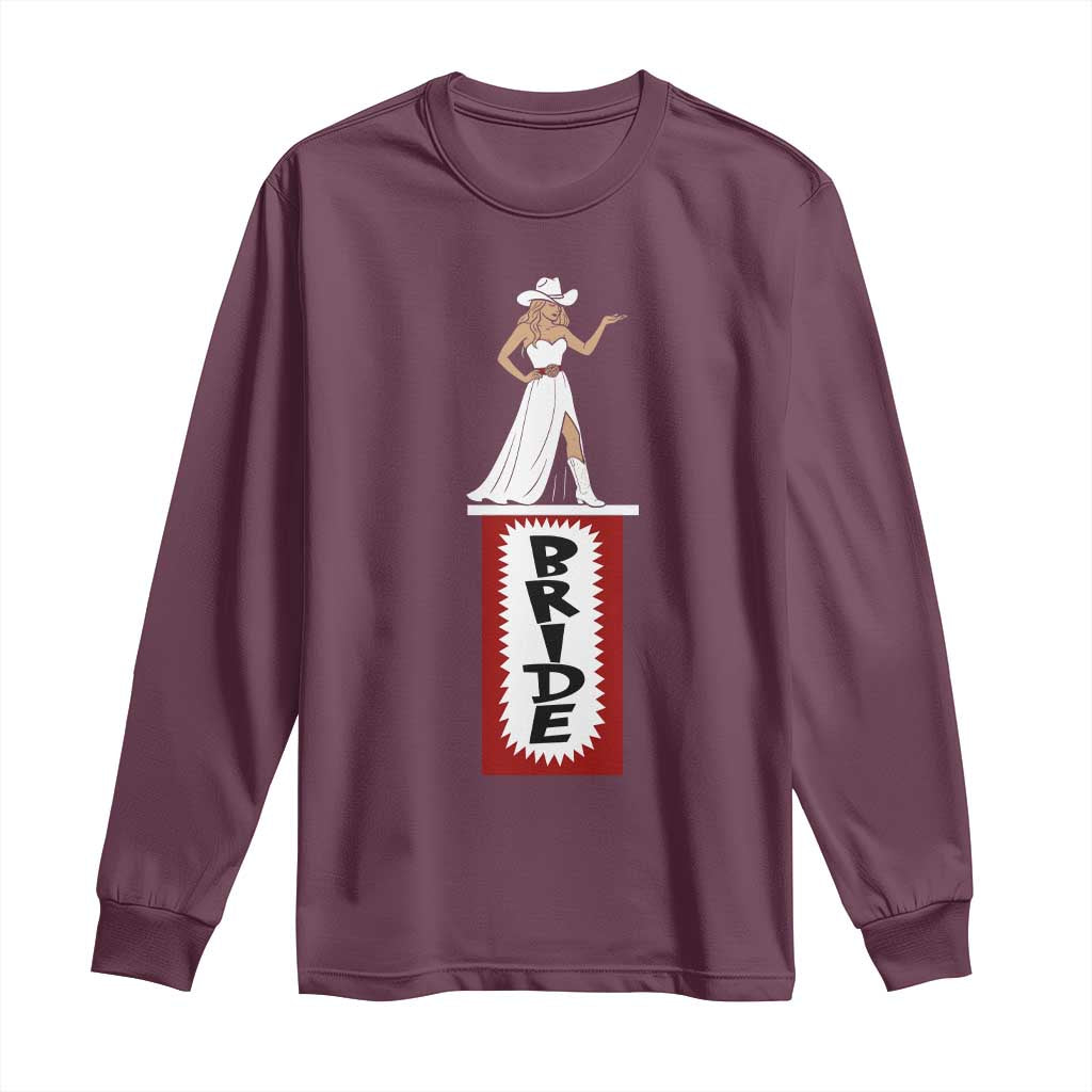 Bride Cowgirl Long Sleeve Shirt Western Rodeo Bachelorette Party Wedding - Wonder Print Shop
