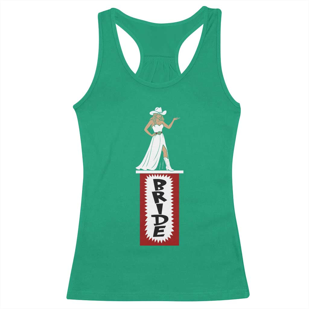 Bride Cowgirl Racerback Tank Top Western Rodeo Bachelorette Party Wedding - Wonder Print Shop