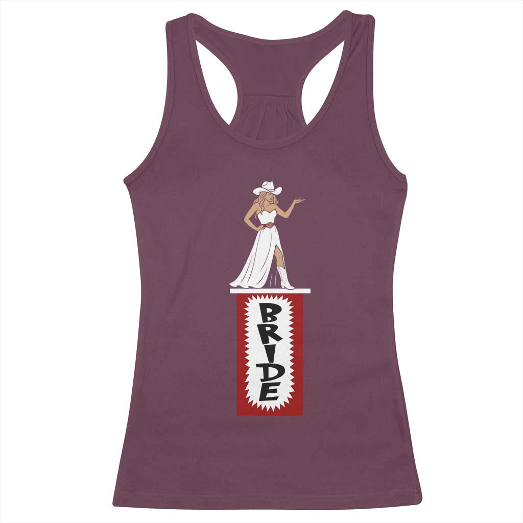 Bride Cowgirl Racerback Tank Top Western Rodeo Bachelorette Party Wedding - Wonder Print Shop