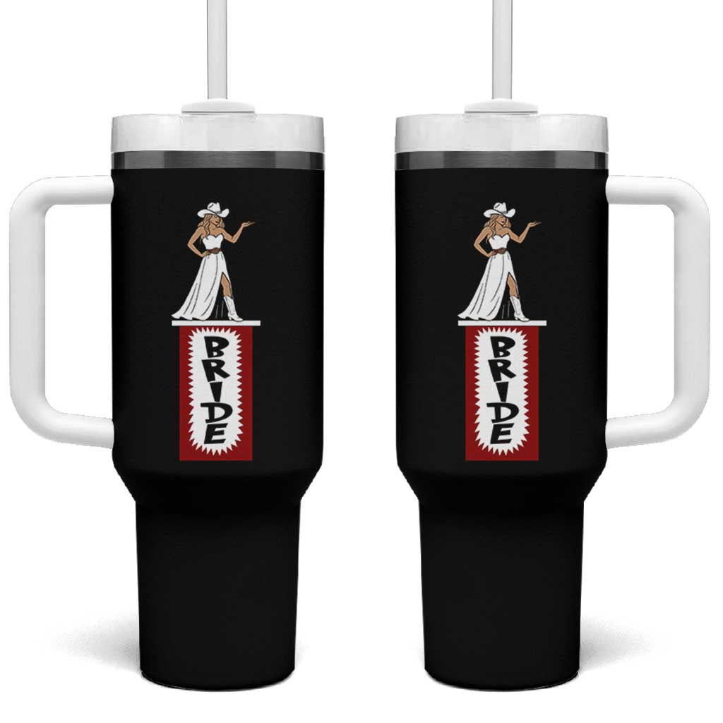 Bride Cowgirl Tumbler With Handle Western Rodeo Bachelorette Party Wedding - Wonder Print Shop