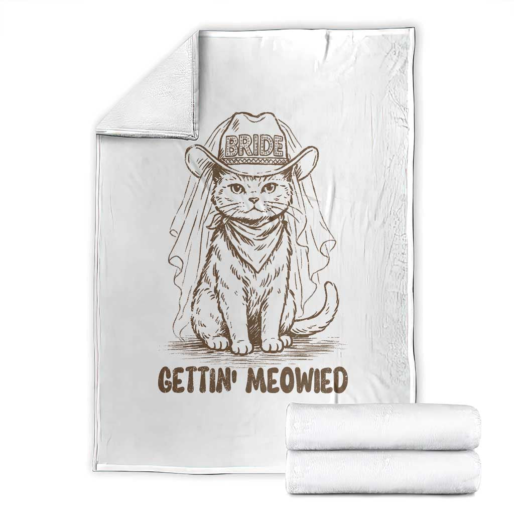 Cowgirl Bride Cat Throw Blanket Vintage Cow Cat Rodeo Bachelorette