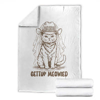 Cowgirl Bride Cat Throw Blanket Vintage Cow Cat Rodeo Bachelorette