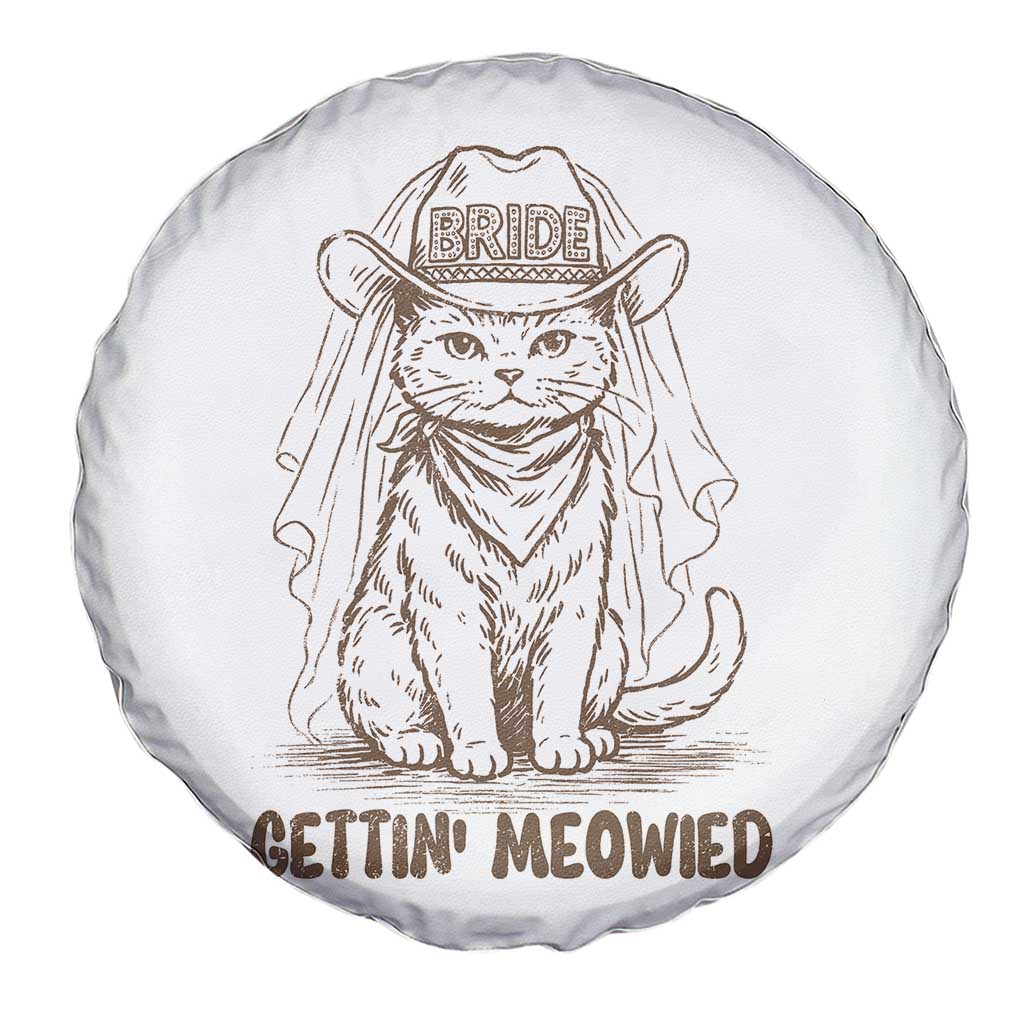 Cowgirl Bride Cat Spare Tire Cover Vintage Cow Cat Rodeo Bachelorette