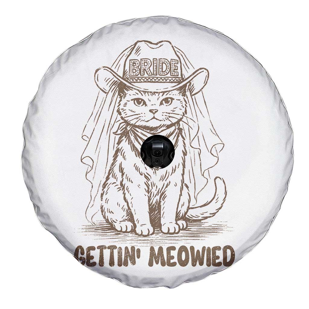 Cowgirl Bride Cat Spare Tire Cover Vintage Cow Cat Rodeo Bachelorette
