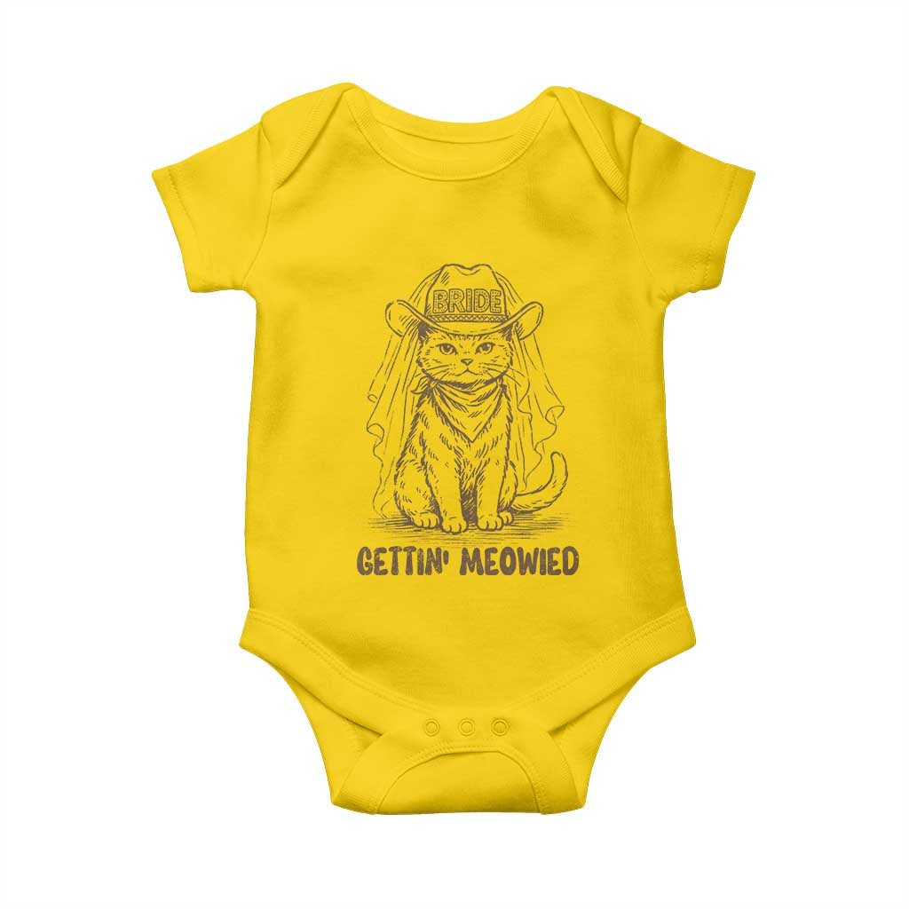 Cowgirl Bride Cat Baby Onesie Vintage Cow Cat Rodeo Bachelorette