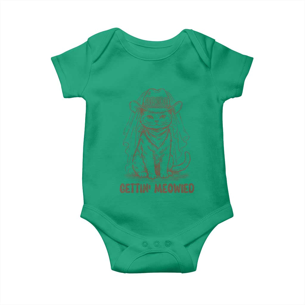 Cowgirl Bride Cat Baby Onesie Vintage Cow Cat Rodeo Bachelorette