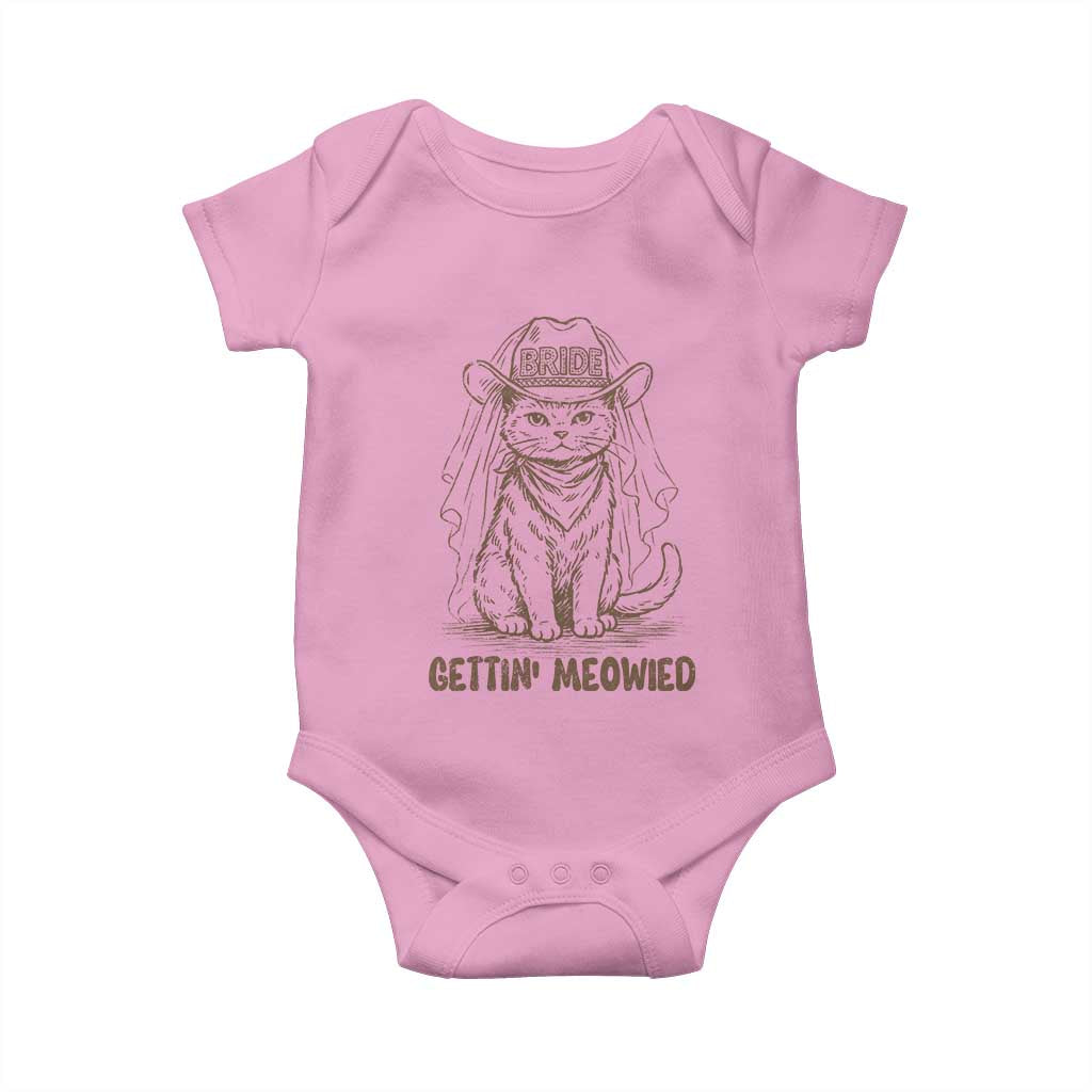 Cowgirl Bride Cat Baby Onesie Vintage Cow Cat Rodeo Bachelorette