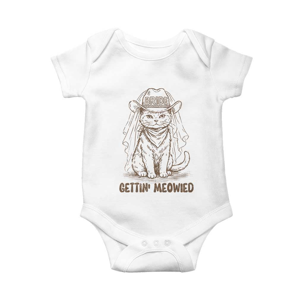 Cowgirl Bride Cat Baby Onesie Vintage Cow Cat Rodeo Bachelorette