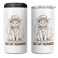 Cowgirl Bride Cat 4 in 1 Can Cooler Tumbler Vintage Cow Cat Rodeo Bachelorette