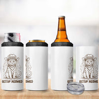 Cowgirl Bride Cat 4 in 1 Can Cooler Tumbler Vintage Cow Cat Rodeo Bachelorette