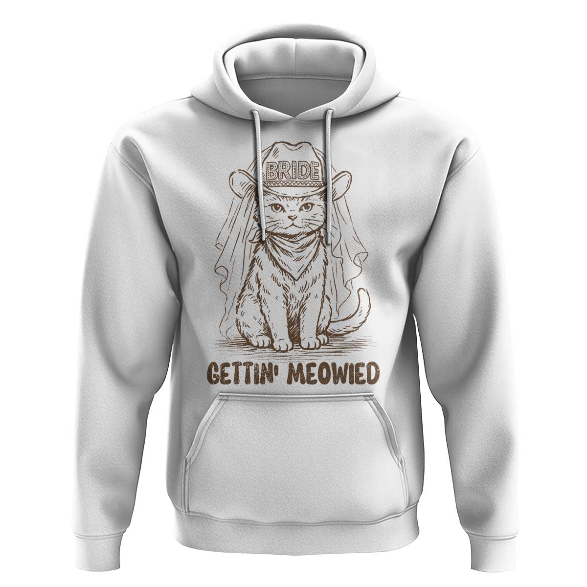 Cowgirl Bride Cat Hoodie Vintage Cow Cat Rodeo Bachelorette