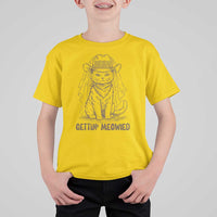 Cowgirl Bride Cat T Shirt For Kid Vintage Cow Cat Rodeo Bachelorette