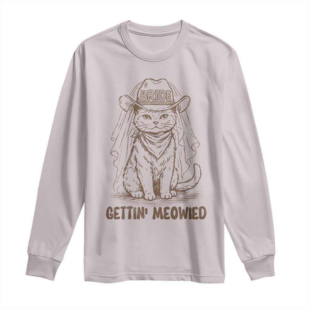 Cowgirl Bride Cat Long Sleeve Shirt Vintage Cow Cat Rodeo Bachelorette