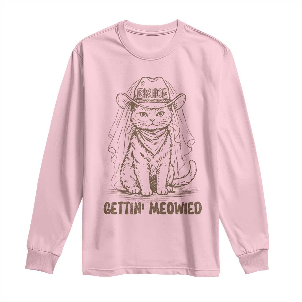 Cowgirl Bride Cat Long Sleeve Shirt Vintage Cow Cat Rodeo Bachelorette