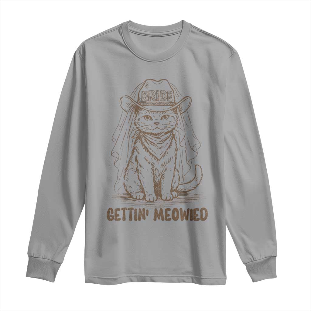 Cowgirl Bride Cat Long Sleeve Shirt Vintage Cow Cat Rodeo Bachelorette