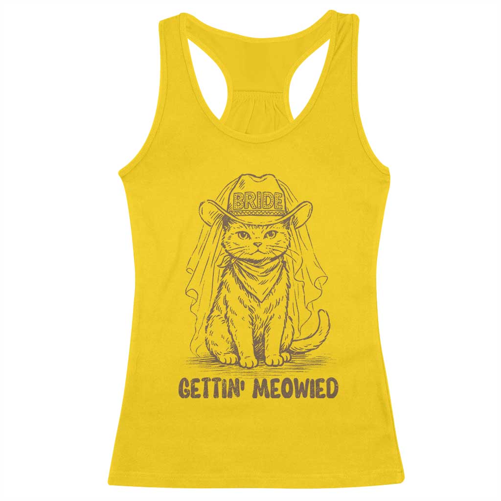Cowgirl Bride Cat Racerback Tank Top Vintage Cow Cat Rodeo Bachelorette