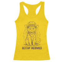 Cowgirl Bride Cat Racerback Tank Top Vintage Cow Cat Rodeo Bachelorette