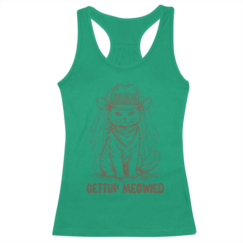 Cowgirl Bride Cat Racerback Tank Top Vintage Cow Cat Rodeo Bachelorette