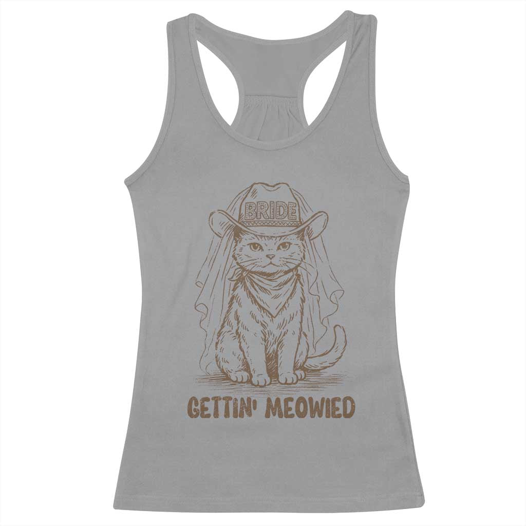 Cowgirl Bride Cat Racerback Tank Top Vintage Cow Cat Rodeo Bachelorette