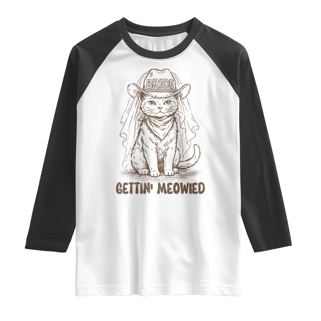 Cowgirl Bride Cat Raglan Shirt Vintage Cow Cat Rodeo Bachelorette