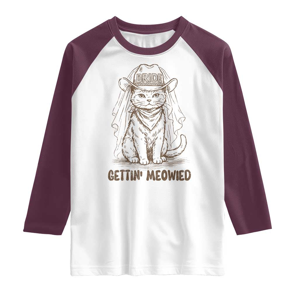 Cowgirl Bride Cat Raglan Shirt Vintage Cow Cat Rodeo Bachelorette