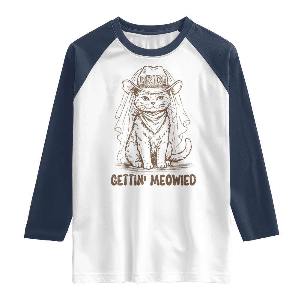 Cowgirl Bride Cat Raglan Shirt Vintage Cow Cat Rodeo Bachelorette