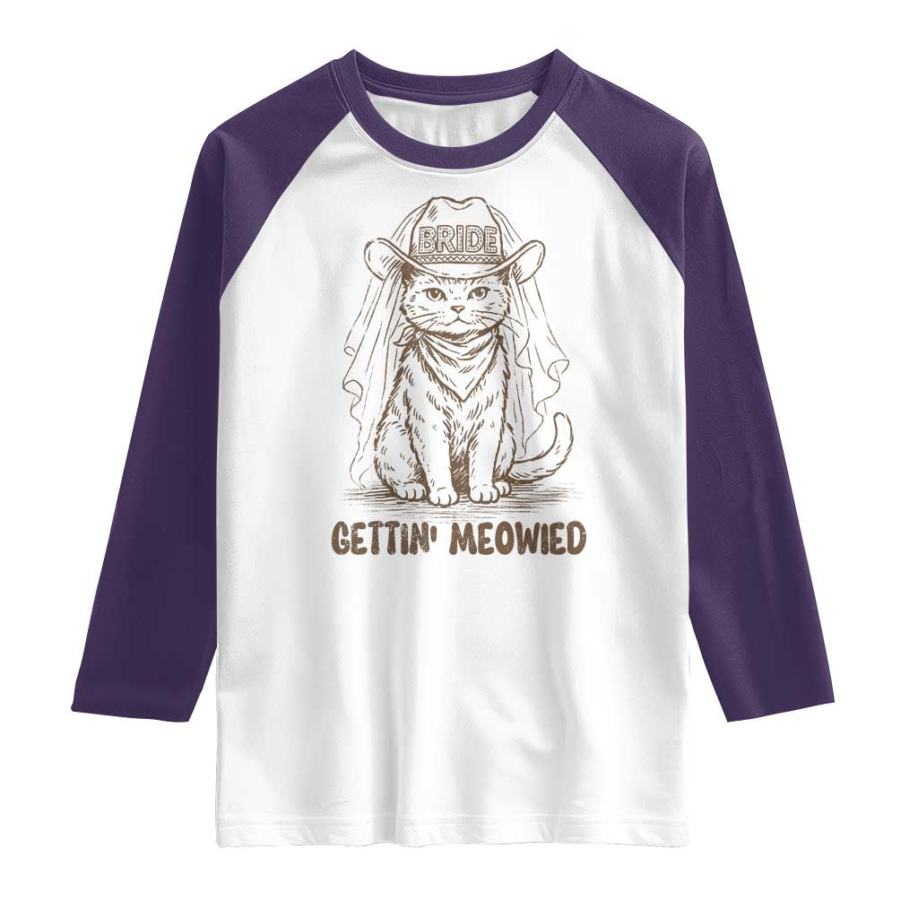 Cowgirl Bride Cat Raglan Shirt Vintage Cow Cat Rodeo Bachelorette