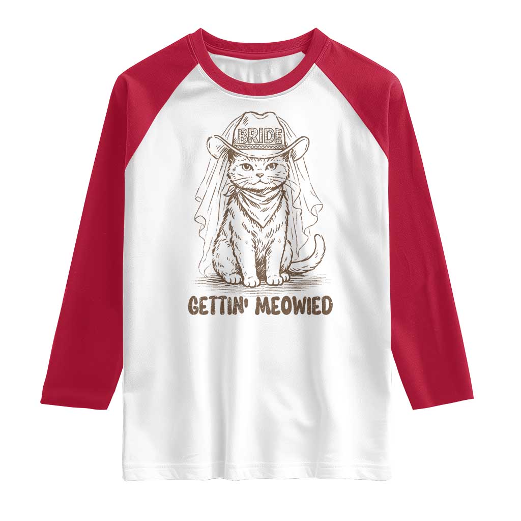 Cowgirl Bride Cat Raglan Shirt Vintage Cow Cat Rodeo Bachelorette