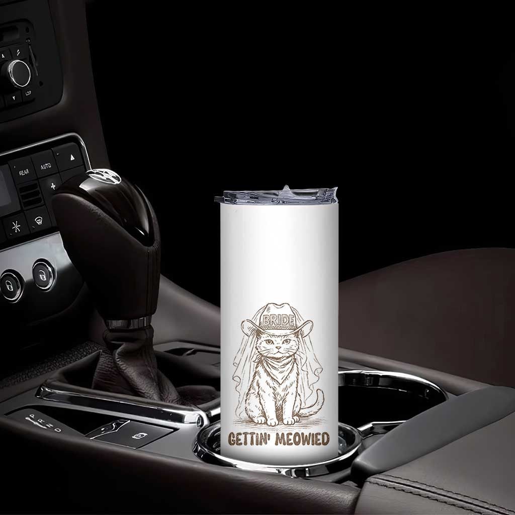 Cowgirl Bride Cat Skinny Tumbler Vintage Cow Cat Rodeo Bachelorette