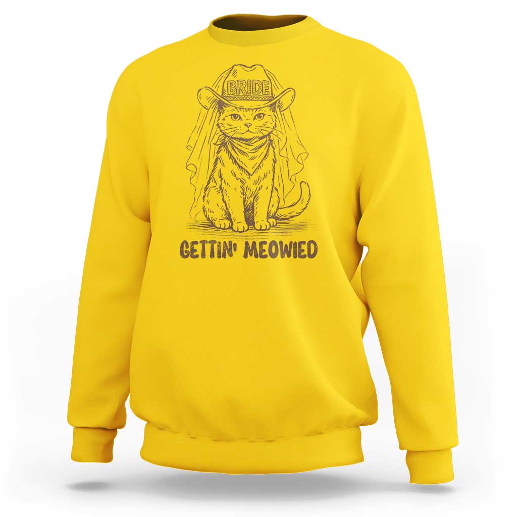 Cowgirl Bride Cat Sweatshirt Vintage Cow Cat Rodeo Bachelorette