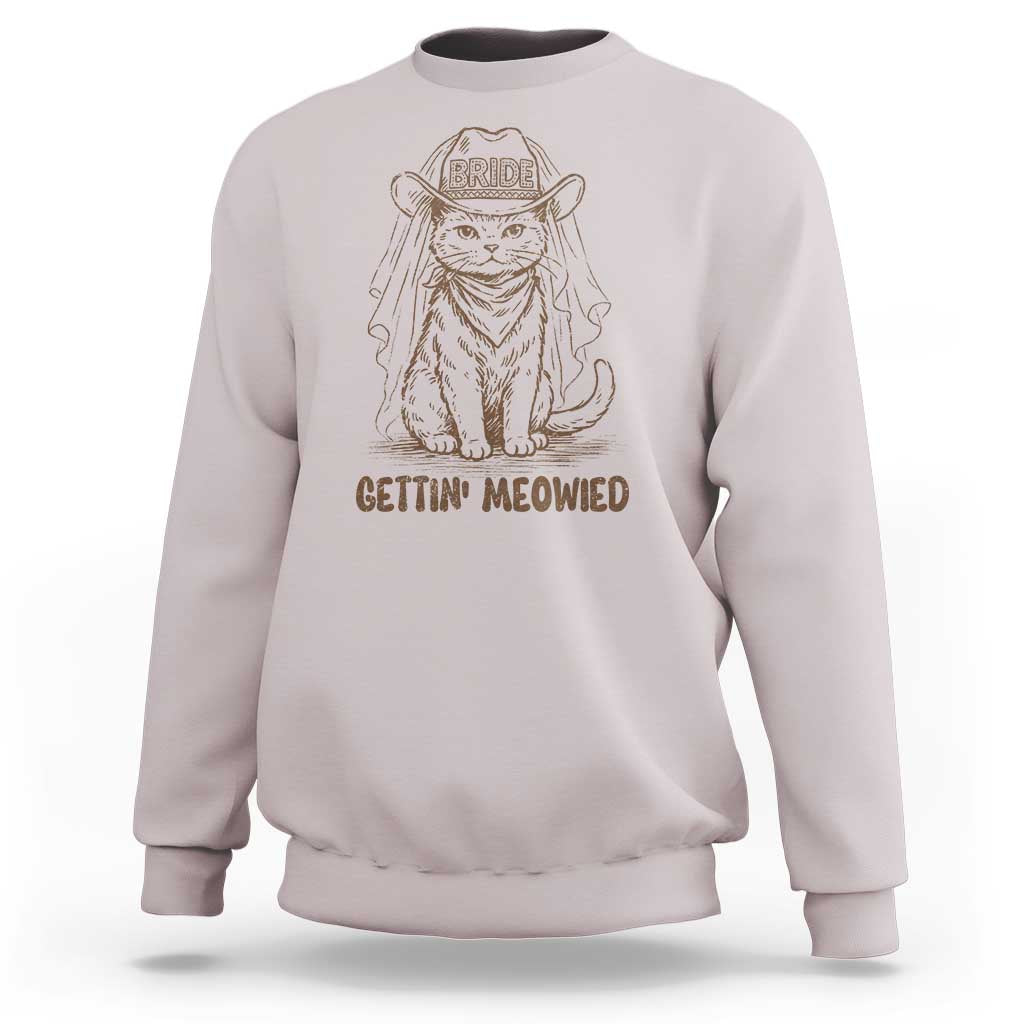 Cowgirl Bride Cat Sweatshirt Vintage Cow Cat Rodeo Bachelorette