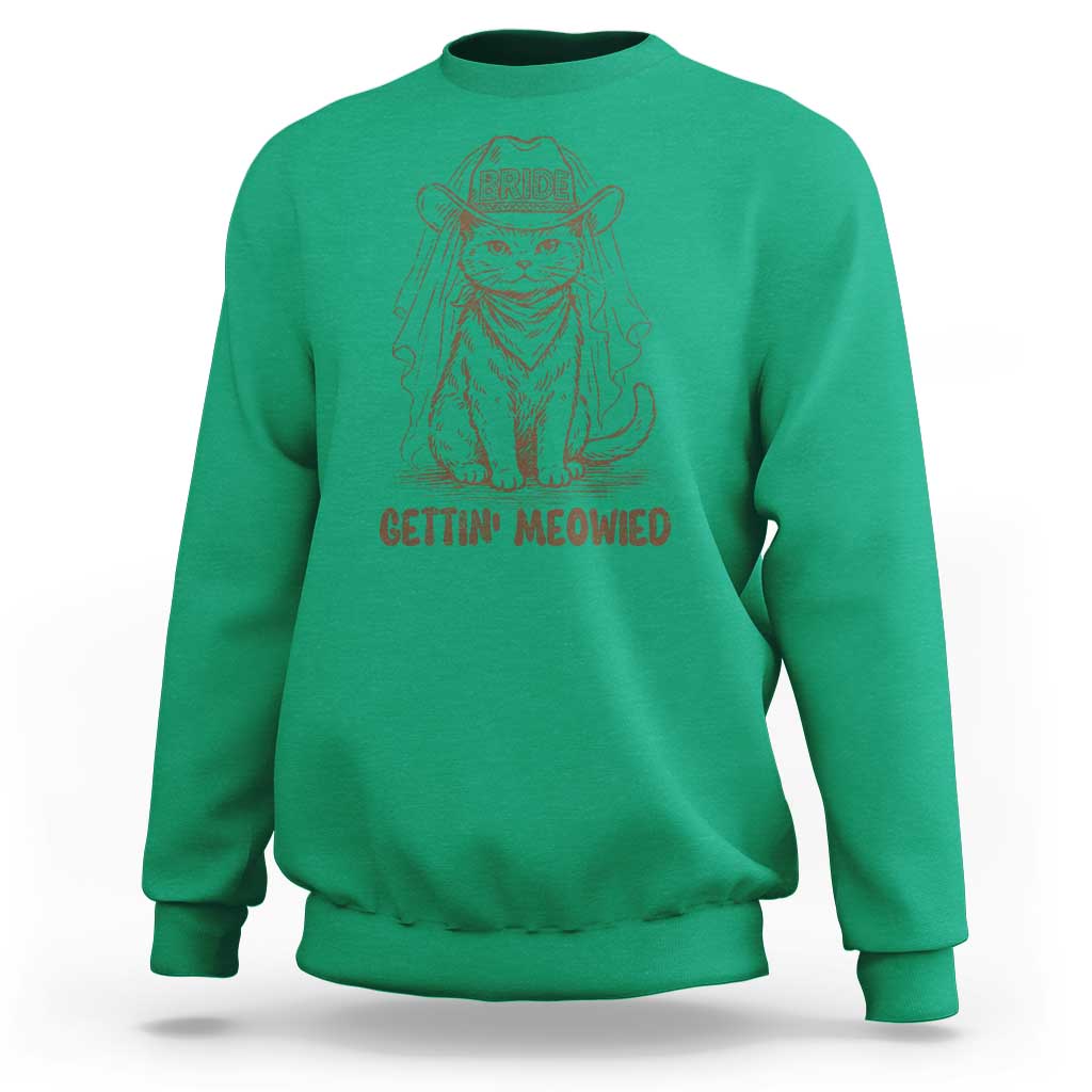 Cowgirl Bride Cat Sweatshirt Vintage Cow Cat Rodeo Bachelorette