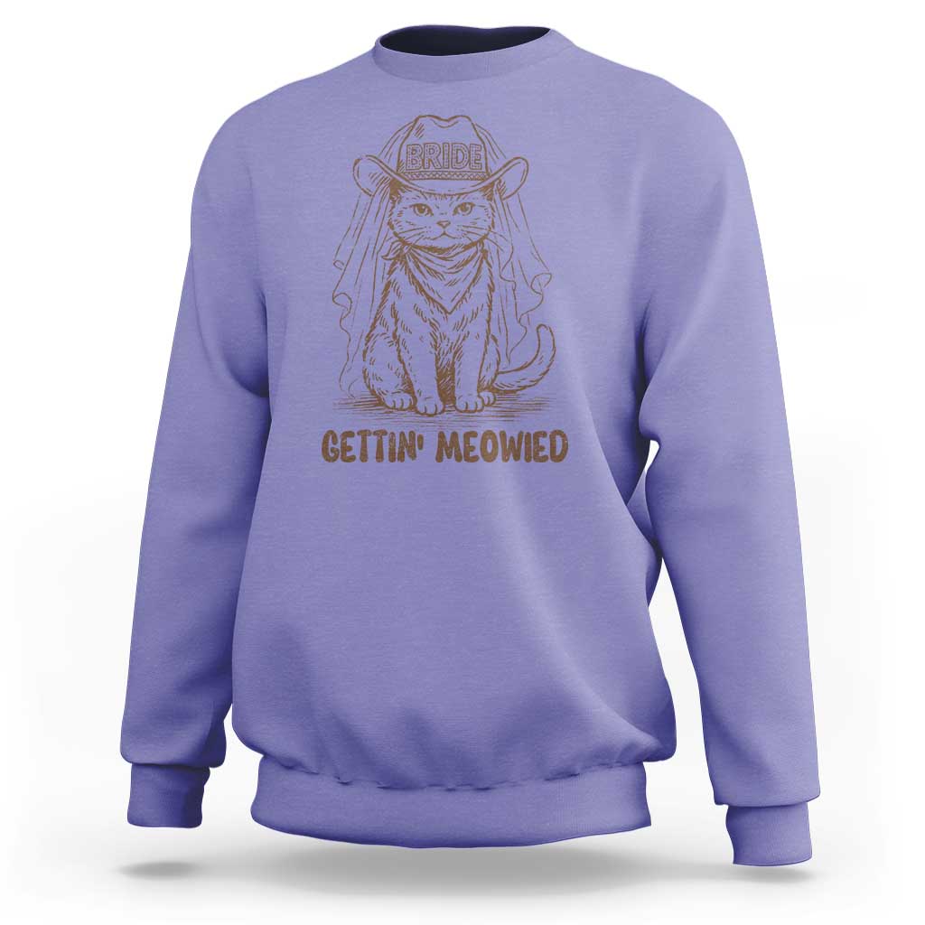 Cowgirl Bride Cat Sweatshirt Vintage Cow Cat Rodeo Bachelorette