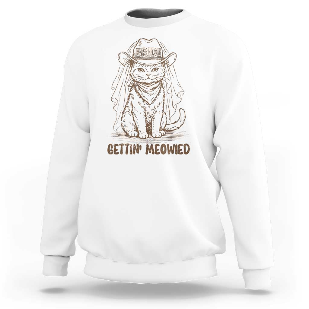 Cowgirl Bride Cat Sweatshirt Vintage Cow Cat Rodeo Bachelorette