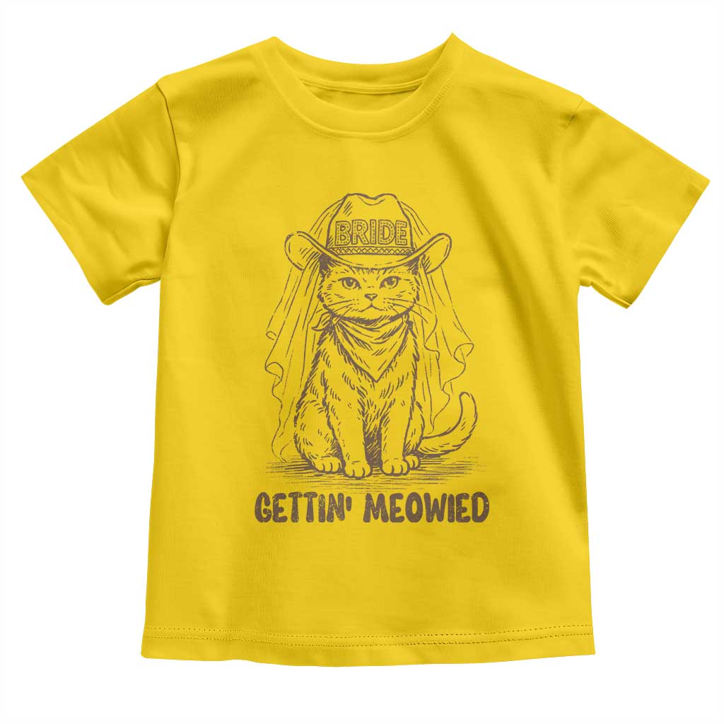 Cowgirl Bride Cat Toddler T Shirt Vintage Cow Cat Rodeo Bachelorette