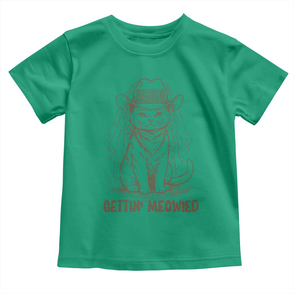 Cowgirl Bride Cat Toddler T Shirt Vintage Cow Cat Rodeo Bachelorette