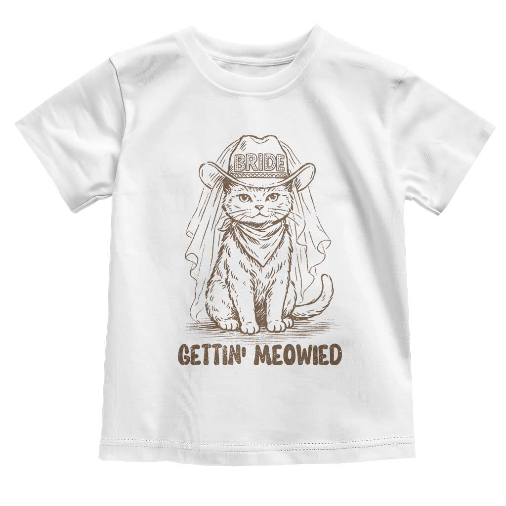 Cowgirl Bride Cat Toddler T Shirt Vintage Cow Cat Rodeo Bachelorette