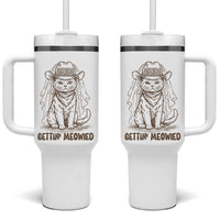 Cowgirl Bride Cat Tumbler With Handle Vintage Cow Cat Rodeo Bachelorette
