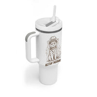 Cowgirl Bride Cat Tumbler With Handle Vintage Cow Cat Rodeo Bachelorette