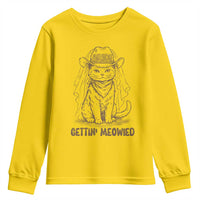 Cowgirl Bride Cat Youth Sweatshirt Vintage Cow Cat Rodeo Bachelorette