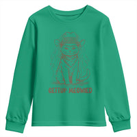 Cowgirl Bride Cat Youth Sweatshirt Vintage Cow Cat Rodeo Bachelorette