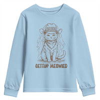 Cowgirl Bride Cat Youth Sweatshirt Vintage Cow Cat Rodeo Bachelorette