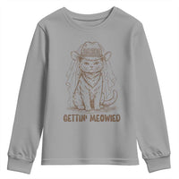 Cowgirl Bride Cat Youth Sweatshirt Vintage Cow Cat Rodeo Bachelorette