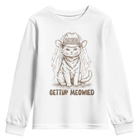 Cowgirl Bride Cat Youth Sweatshirt Vintage Cow Cat Rodeo Bachelorette