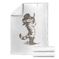 Vintage Cowboy Cat Throw Blanket Retro 90s Western Country Rodeo Kitten Cowgirl - Wonder Print Shop