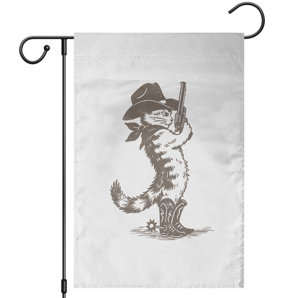 Vintage Cowboy Cat Garden Flag Retro 90s Western Country Rodeo Kitten Cowgirl - Wonder Print Shop
