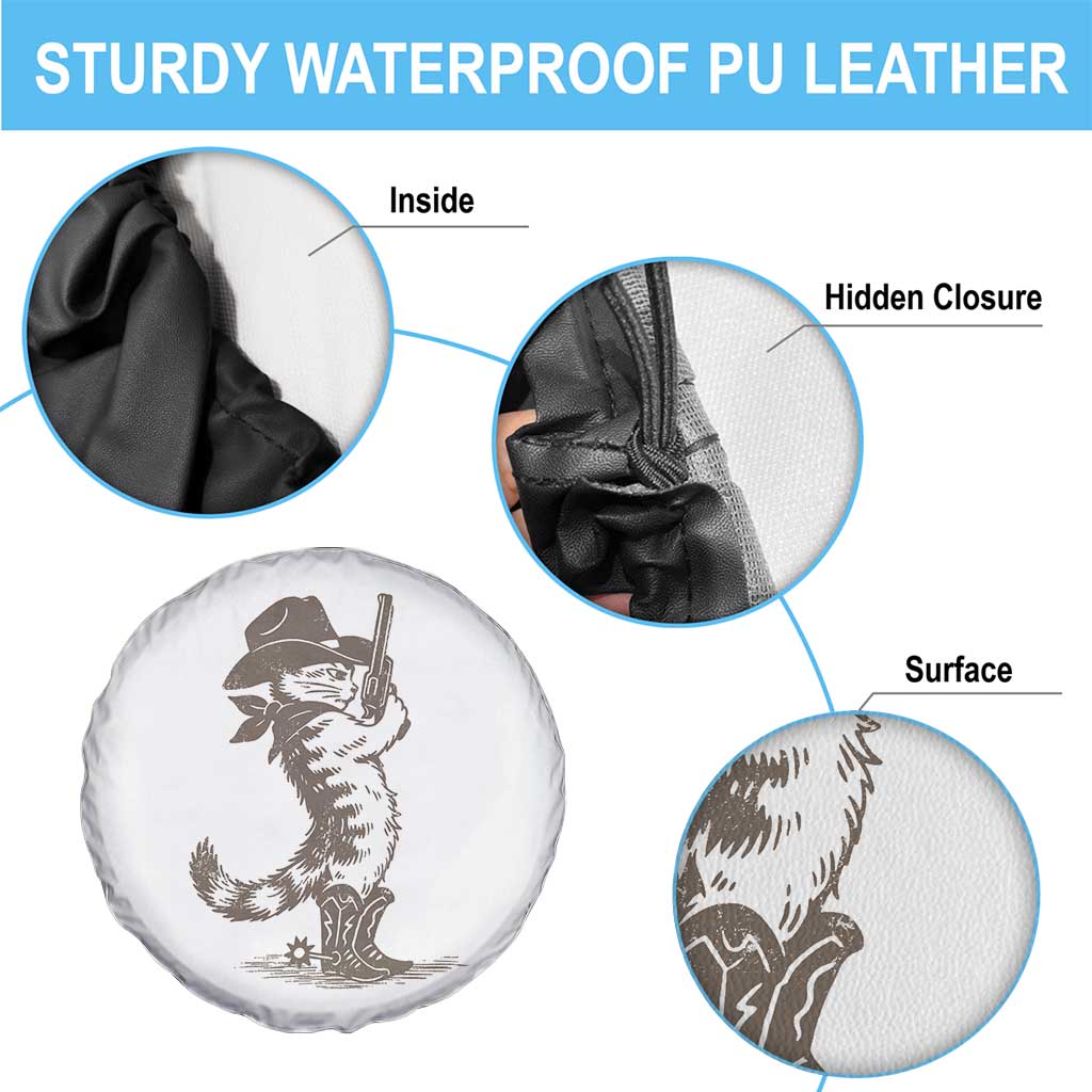 Vintage Cowboy Cat Spare Tire Cover Retro 90s Western Country Rodeo Kitten Cowgirl - Wonder Print Shop